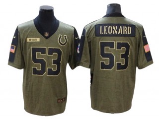 Indianapolis Colts #53 Darius Leonard Olive 2021 Salute To Service Limited Jersey