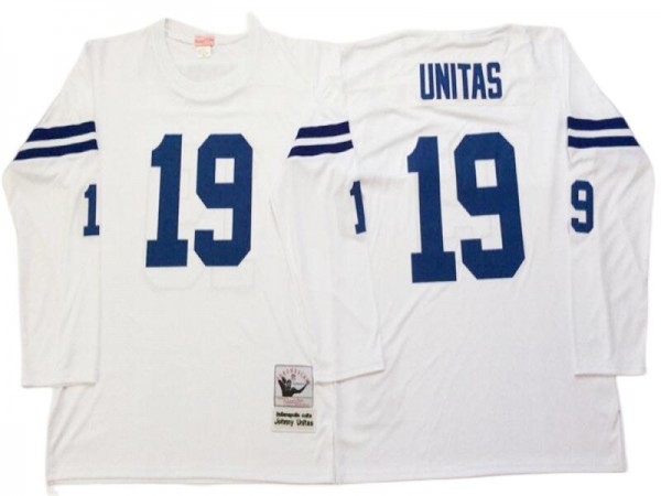 M&N Colts #19 Johnny Unitas White 1970 Legacy Jersey