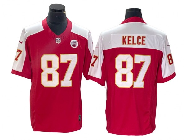 Kansas City Chiefs #87 Travis Kelce Red/White Vapor Limited Jersey