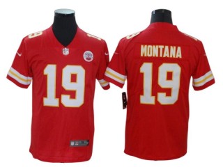 Kansas City Chiefs #19 Joe Montana Red Vapor Untouchable Limited Jersey