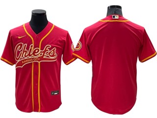 Kansas City Chiefs Blank Baseball Style Jersey - Red/Black