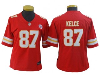 Women Kansas City Chiefs #87 Travis Kelce Red Vapor Limited Jersey