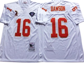 M&N Kansas City Chiefs #16 Len Dawson White Legacy Jersey