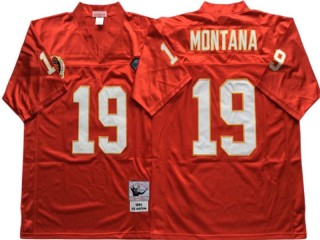 M&N Kansas City Chiefs #19 Joe Montana Red Legacy Jersey