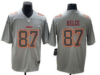 Kansas City Chiefs #87 Travis Kelce Gray Atmosphere Limited Jersey