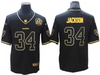 Las Vegas Raiders #34 Bo Jackson Black Gold 60th Anniversary Vapor Limited Jersey