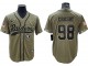 Las Vegas Raiders #98 Maxx Crosby Baseball Jersey - Gray/Black/Olive