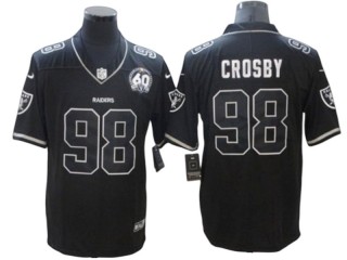 Las Vegas Raiders #98 Maxx Crosby Black Shadow 60th Anniversary Limited Jersey