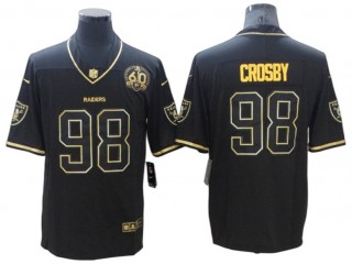 Las Vegas Raiders #98 Maxx Crosby Black Gold 60th Anniversary Vapor Limited Jersey