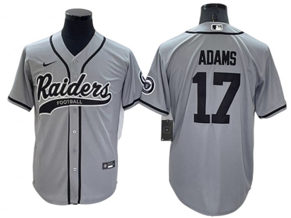 Las Vegas Raiders #17 Davante Adams Baseball Jersey - Black/Gray/White/Olive
