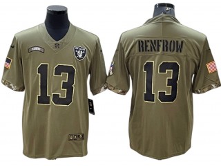 Las Vegas Raiders #13 Hunter Renfrow 2022 Olive Salute To Service Limited Jersey