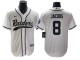 Las Vegas Raiders #8 Josh Jacobs Baseball Style Jersey - Black/White/Gray