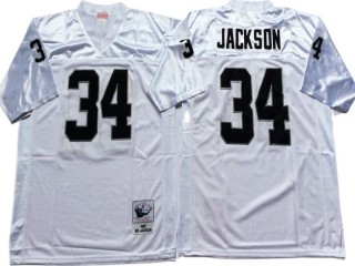 M&N Raiders #34 Bo Jackson White-Black Legacy Jersey