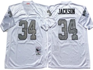 M&N Raiders #34 Bo Jackson White-Gray Legacy Jersey