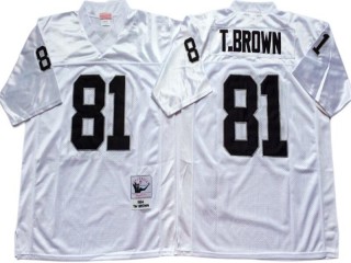 M&N Raiders #81 Tim Brown White-Black Legacy Jersey