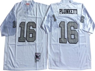 M&N Raiders #16 Jim Plunkett White-Gray Legacy Jersey