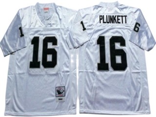 M&N Raiders #16 Jim Plunkett White-Black Legacy Jersey