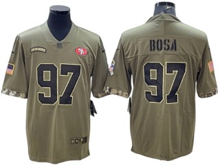 Los Angeles Chargers #97 Joey Bosa Olive 2022 Salute To Service Limited Jersey
