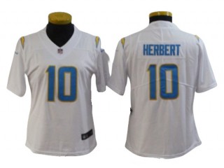 Women Los Angeles Chargers #10 Justin Herbert White Vapor Limited Jersey