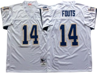M&N Chargers #14 Dan Fouts White Legacy Jersey