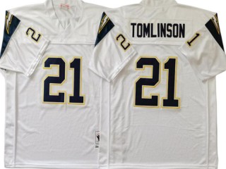 M&N Chargers #21 Ladainian Tomlinson White Legacy Jersey
