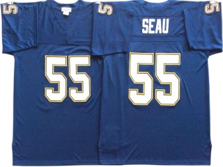 M&N Chargers #55 Junior Seau Powder Navy Legacy Jersey