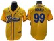 Los Angeles Rams #99 Aaron Donald Baseball Jersey-Yellow & Cream & White & Olive 