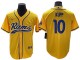 Los Angeles Rams #10 Cooper Kupp Baseball Jersey-Yellow & Cream & White & Olive 