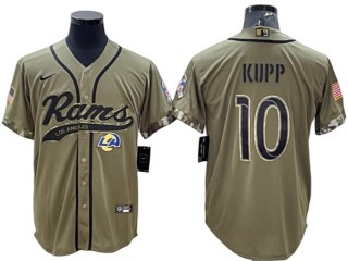 Los Angeles Rams #10 Cooper Kupp Baseball Jersey-Yellow & Cream & White & Olive 