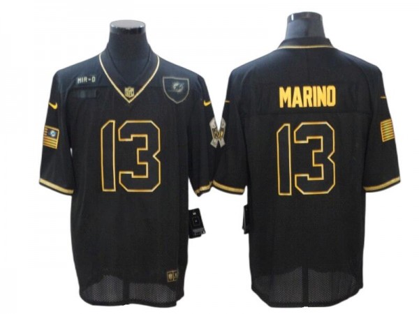 Miami Dolphins #13 Dan Marino Black 2020 Salute To Service Limited Jersey 