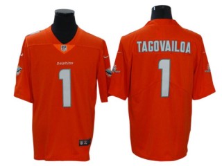 Miami Dolphins #1 Tua Tagovailoa Orange Vapor Untouchable Limited Jersey