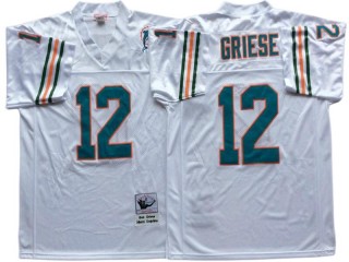 M&N Miami Dolphins #12 Bob Griese White Legacy Jersey