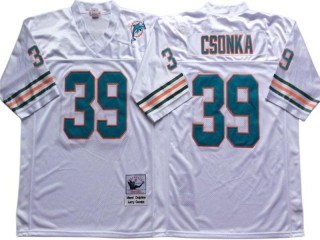 M&N Miami Dolphins #39 Larry Csonka White Legacy Jersey