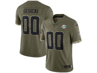 Custom Miami Dolphins Olive 2022 Salute To Service Vapor Limited Jersey