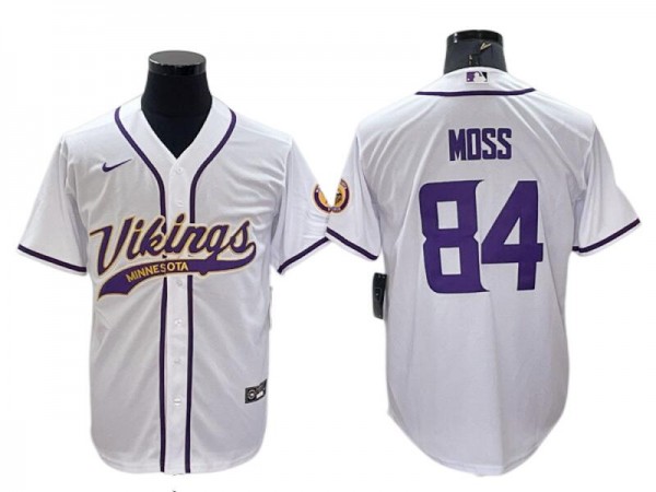 Minnesota Vikings #84 Randy Moss Baseball Style Jersey