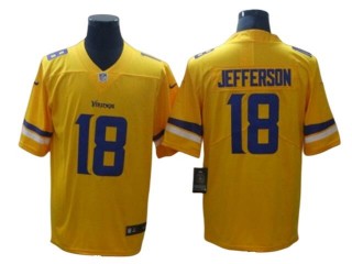 Minnesota Vikings #18 Justin Jefferson Gold Inverted Limited Jersey