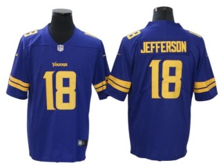 Minnesota Vikings #18 Justin Jefferson Purple Color Rush Vapor Limited Jersey
