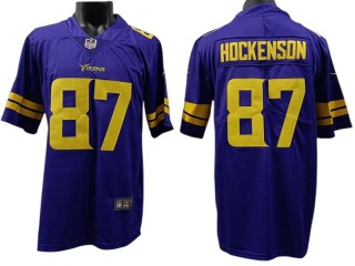 Minnesota Vikings #87 T.J. Hockenson Purple Color Rush Vapor Limited Jersey
