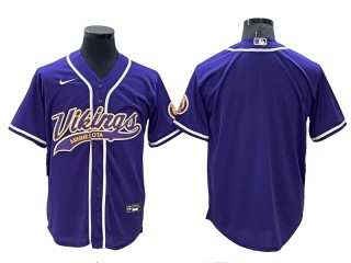 Minnesota Vikings Blank Baseball Style Jersey - Purple/White/Yellow