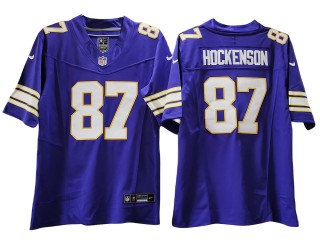 Minnesota Vikings #87 T.J. Hockenson Purple Classic Vapor F.U.S.E. Limited Jersey