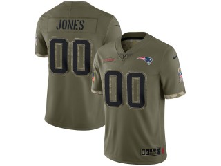 Custom New England Patriots Olive 2022 Salute to Service Limited Jersey