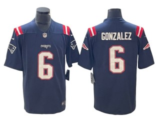 New England Patriots #6 Christian Gonzalez Navy Vapor Limited Jersey