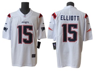 New England Patriots #15 Ezekiel Elliott White Vapor Limited Jersey