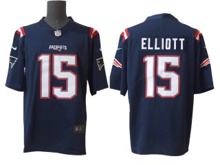 New England Patriots #15 Ezekiel Elliott Navy Vapor Limited Jersey