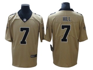 New Orleans Saints #7 Taysom Hill Gold Inverted Limited Jersey