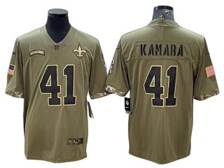 New Orleans Saints #41 Alvin Kamara 2022 Olive Salute To Service Limited Jersey