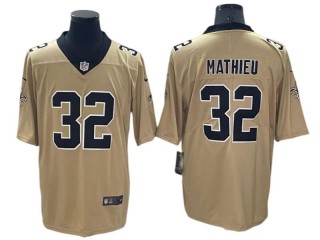 New Orleans Saints #32 Tyrann Mathieu Gold Inverted Limited Jersey