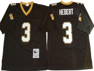 M&N New Orleans Saints #3 Bobby Hebert Black Legacy Jersey