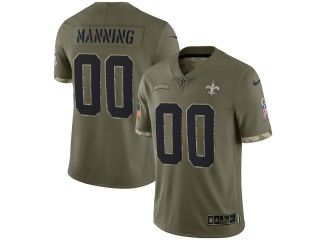 Custom New Orleans Saints Olive 2022 Salute To Service Limited Jersey