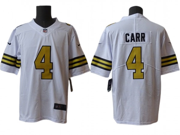 New Orleans Saints #4 Derek Carr  White Color Rush Limited Jersey